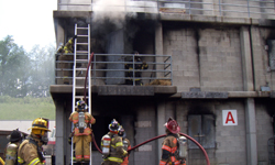 firefighters training at the bc3 public safety training facility