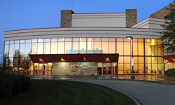 exterior view of the succop theater at night