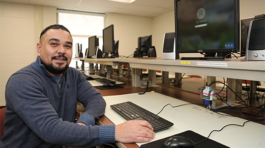 Victor M. Garrido, BC3 computer science student, recipient of U.S. Dept. of Defense grant-funded financial award