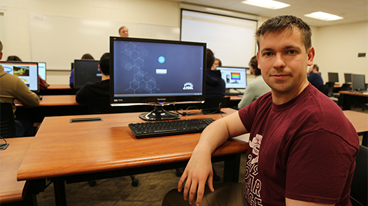Zachary Witty, BC3 networking and cybersecurity student and recipient of U.S. Dept. of Defense grant-funded financial award